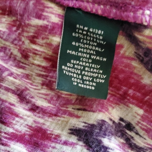 Lauren Ralph Lauren Cold Shoulder Tunic Top M Burgundy Red Purple - Picture 8 of 9